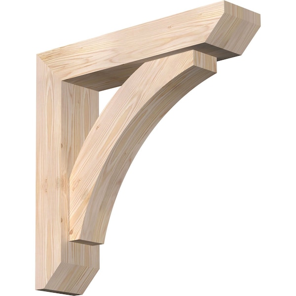 Ekena Millwork Thorton Slat Smooth Bracket w/ Offset Brace, Douglas Fir, 5 1/2"W x 24"D x 24"H BKT0604X24X24THR06SDF - main